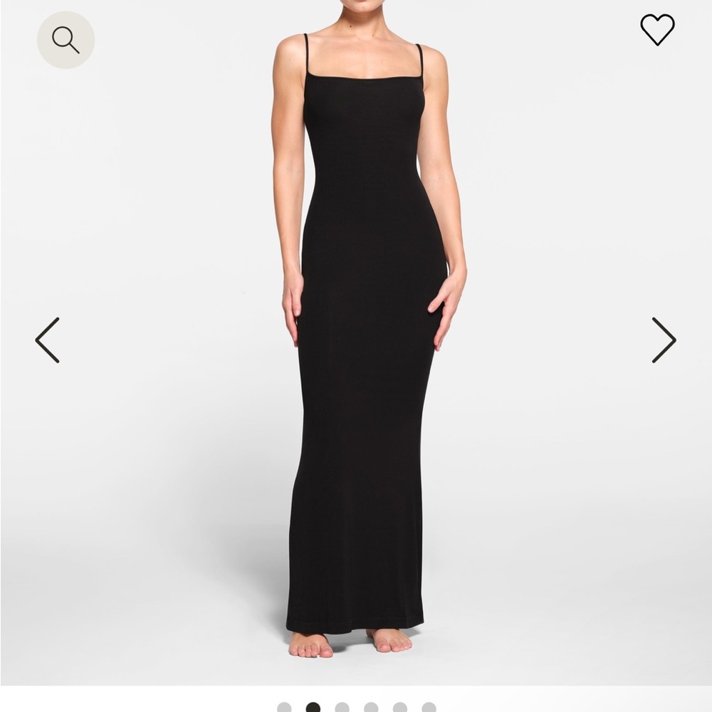 SKIMS long slip dress onyx Small